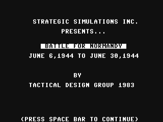 Battle For Normandy title screen for Commodore 64